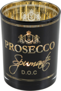 Windlicht Wijn Prosecco Zwart Medium &ndash; 12 cm