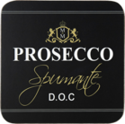Onderzetter Wijn Prosecco Zwart