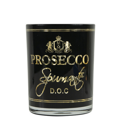 Windlicht Wijn Prosecco Zwart Medium &ndash; 12 cm