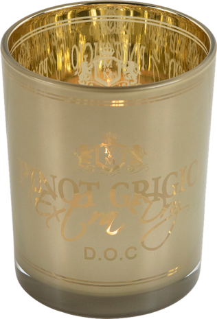 Windlicht Wijn Pinot Grigio Taupe Medium &ndash; 12 cm