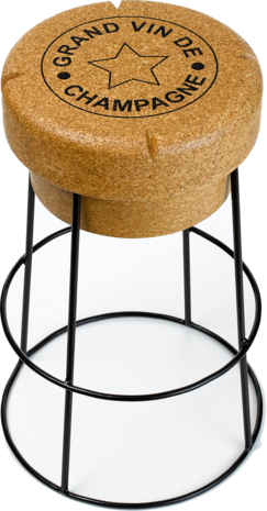 Tall Prosecco Cork Bar Stools &ndash; Black Frame