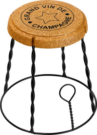 Giant Prosecco Cork Wire Cage &#039;Muselet&#039; Stool/Side Table